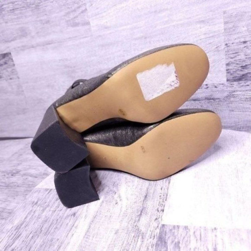 1. State Makal Ankle Strap Block Heel Pump Metallic Pewter Women's sz 6 NEW - Picture 4 of 7